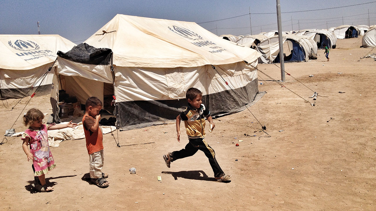  Irak - Camp de Khazir où Handicap International aide les déplacés irakiens les plus vulnérables.